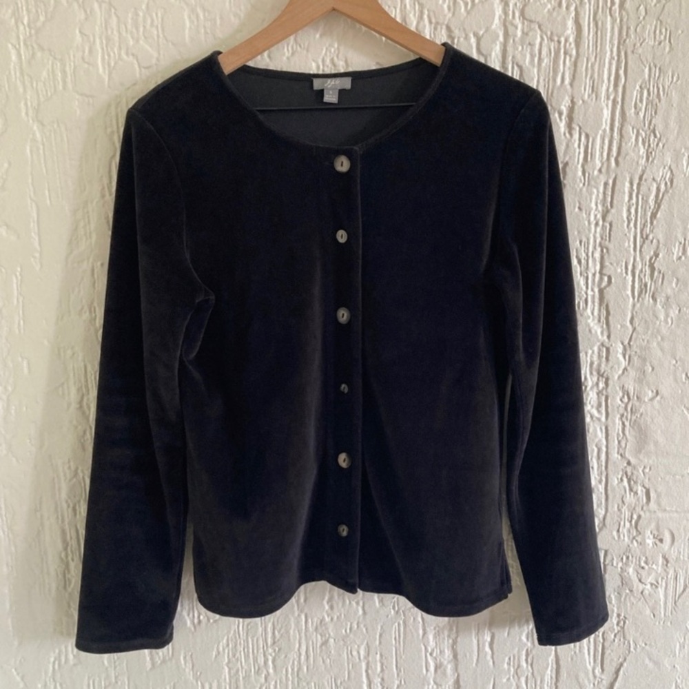 J. Jill Black Button-Up Cardigan Sweater Size Small